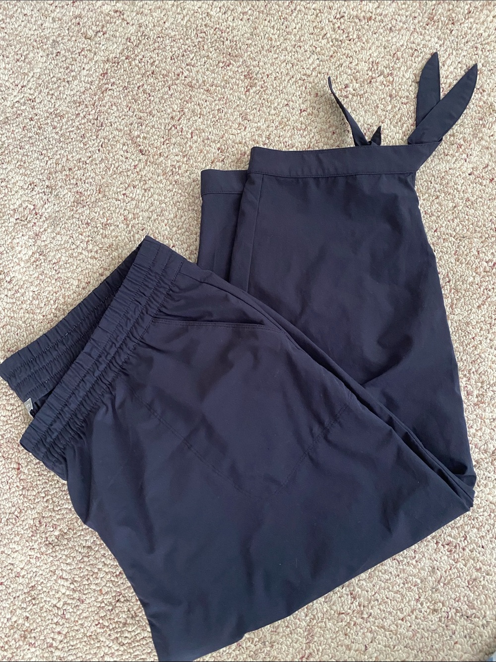 T by Talbots Navy Tie-Waist Jogger Crop Pants